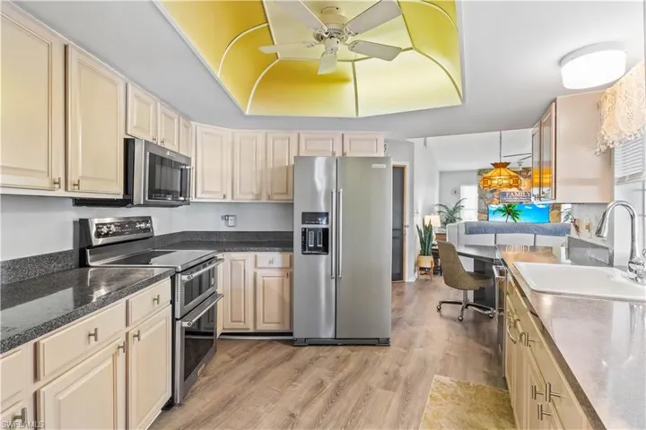 Bright, open kitchen with plenty of storage and counter space.