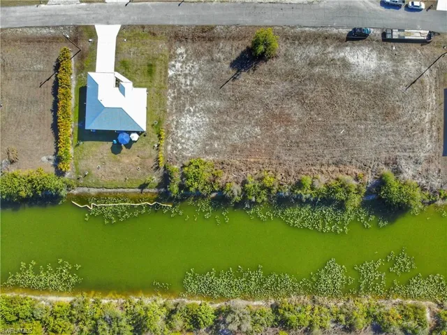 Aerial view of a large body of water