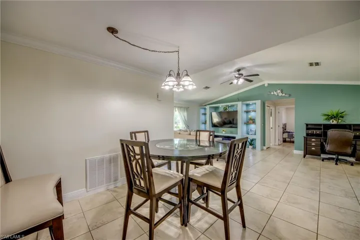 Spacious dining area