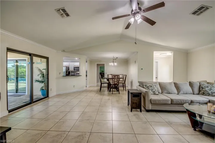 Open space may be used as a home office or an additional seating area