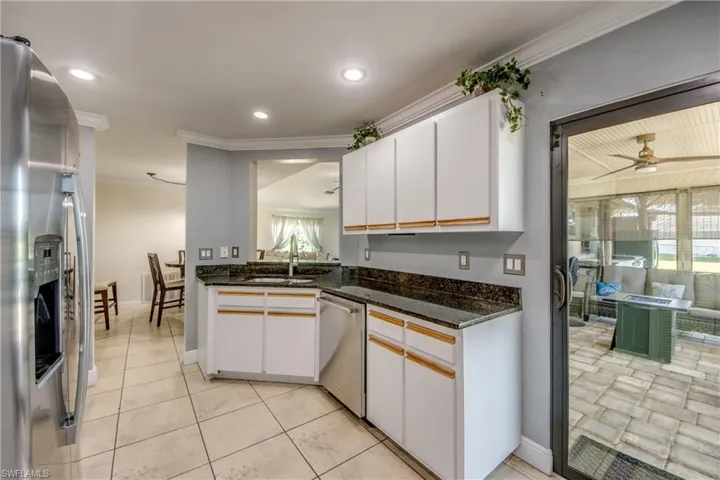 Kitchen slider opens to lanai