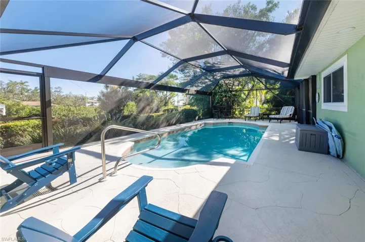 Beautiful pool area and picture screen