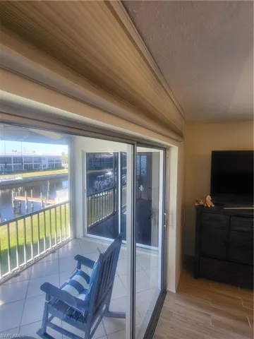 View of balcony from master bed
