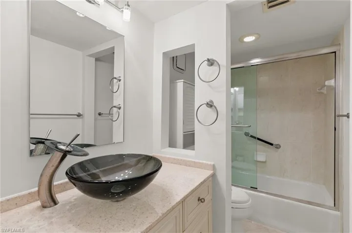 Guest bathrooms have been freshly painted