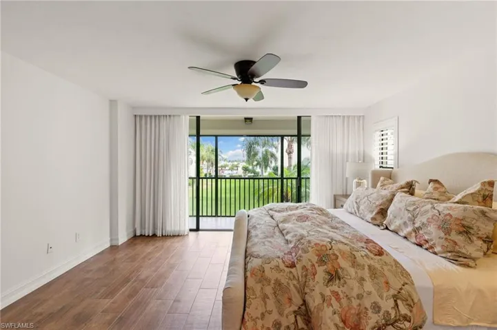 Beautiful wood-like tile elevates the space