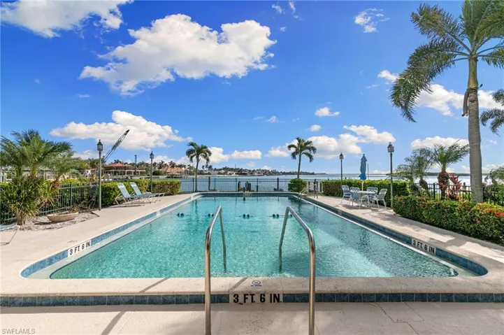Large pool looking over the water