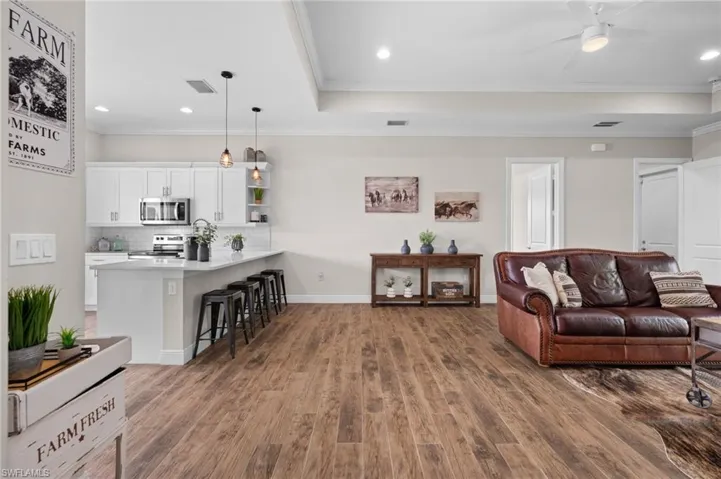 wood plank style tile throughout home