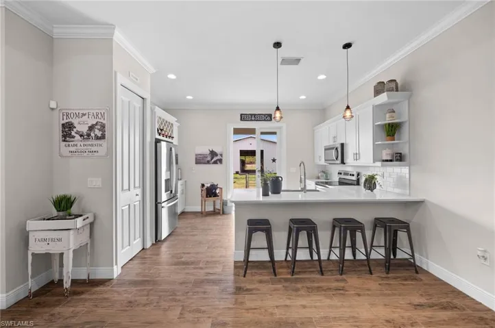 wood plank style tile throughout home