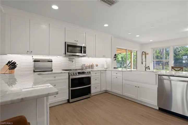 The oversize kitchen features everything one could want!