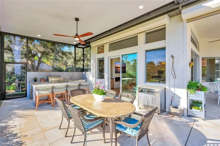 Conveniently located and loaded outdoor Kitchen, with amazing bar and dining space