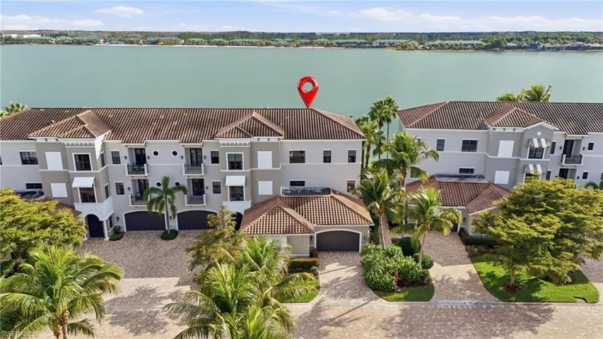 Drone / aerial view of a large body of water