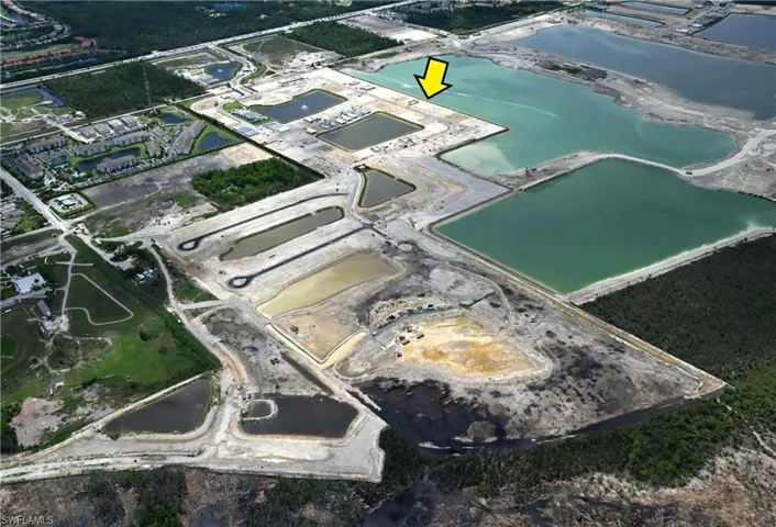 Aerial view of Seven Shores community with home site #80 locationn in view