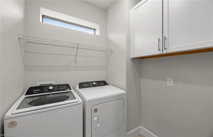 Laundry room of completed home