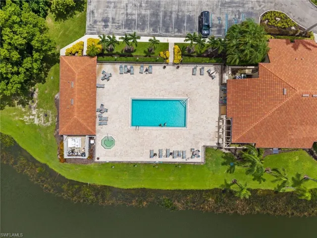 Clubhouse pool aerial view