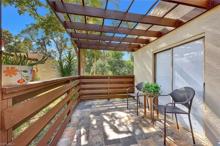 Front patio under trellace