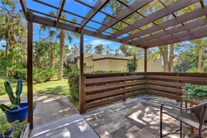 Front patio under trellace