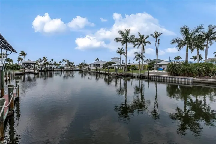 Property view of canal featuring a boat dock