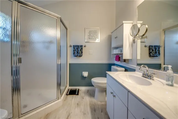 Master Bath with Linen Closet and new commode.