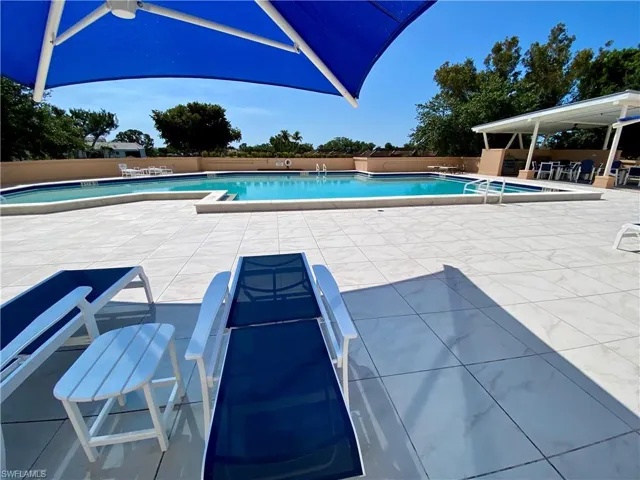 pool area with plenty of shade areas