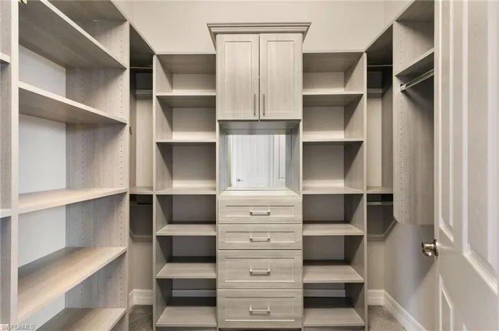 Spacious closet featuring carpet flooring