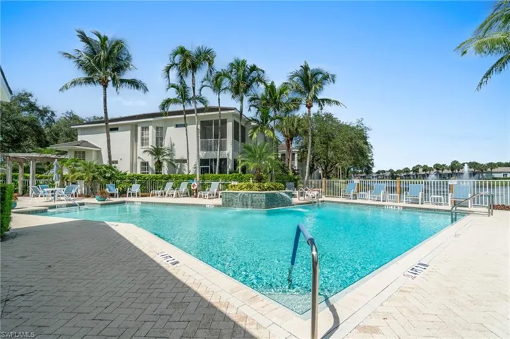 Community pool featuring a patio