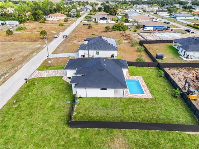 Aerial view of residential area