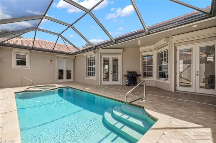Courtyard style pool and spa area
