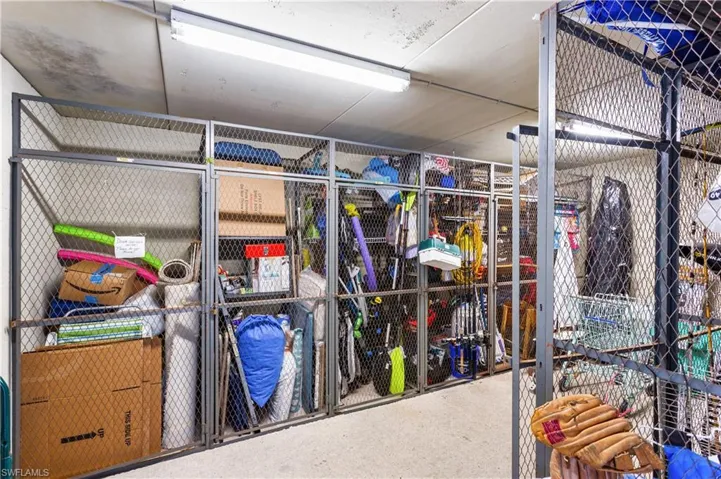 Extra storage located on the same floor as condo, next to elevators.