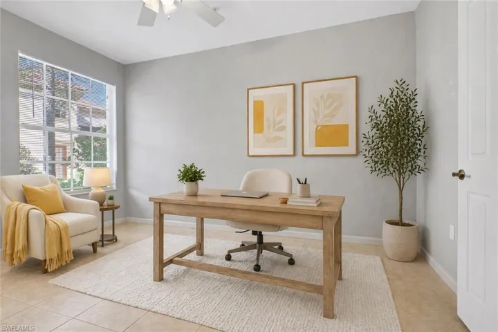 Virtually staged den/office