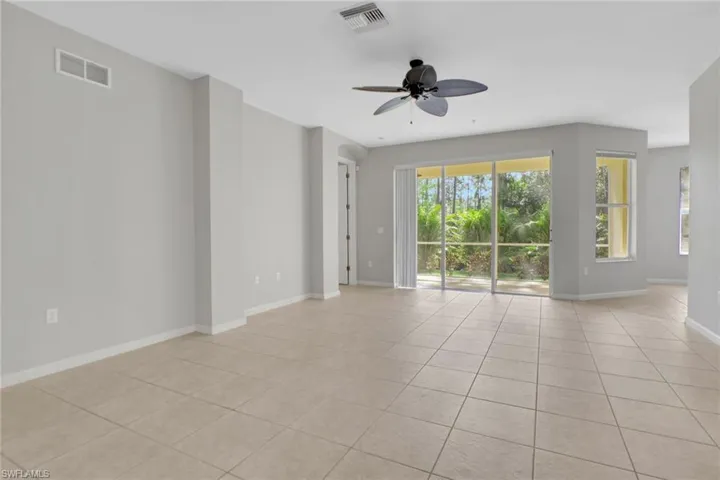 Living room with view of lanai