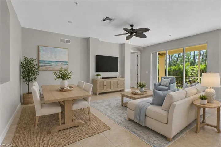Virtually staged living room