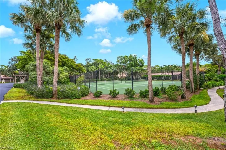 View of tennis court