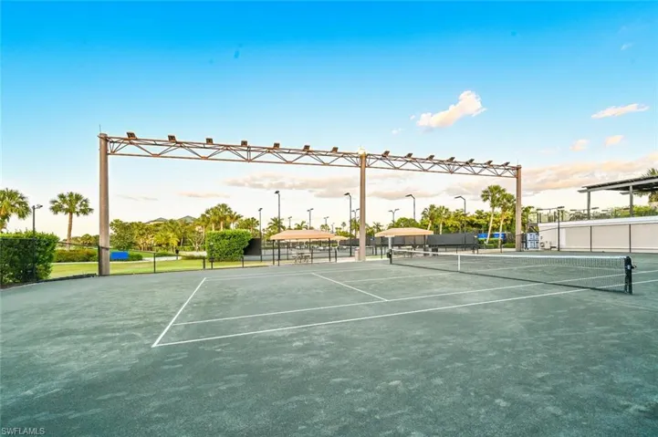 View of tennis court