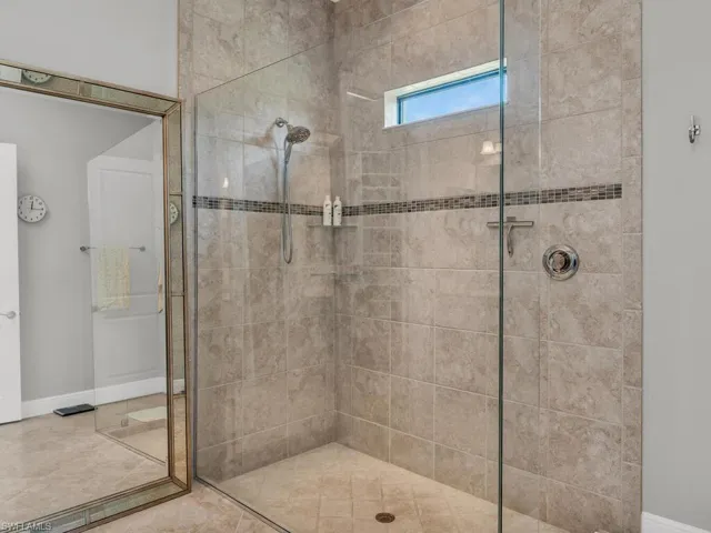 Bathroom with an enclosed shower