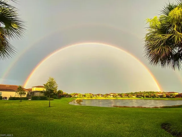 Rainbow after the summer  rain