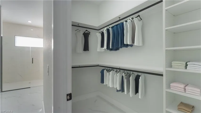 View of walk in closet