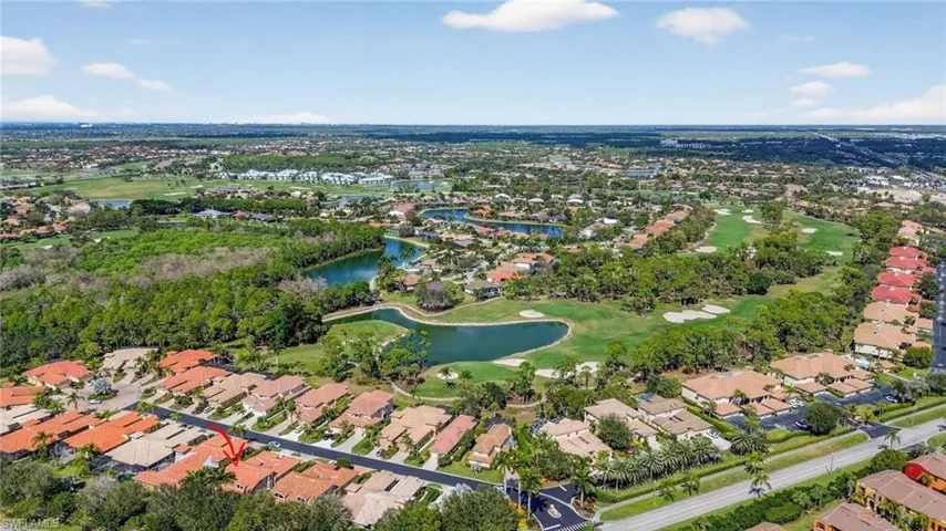 Aerial view of residential area