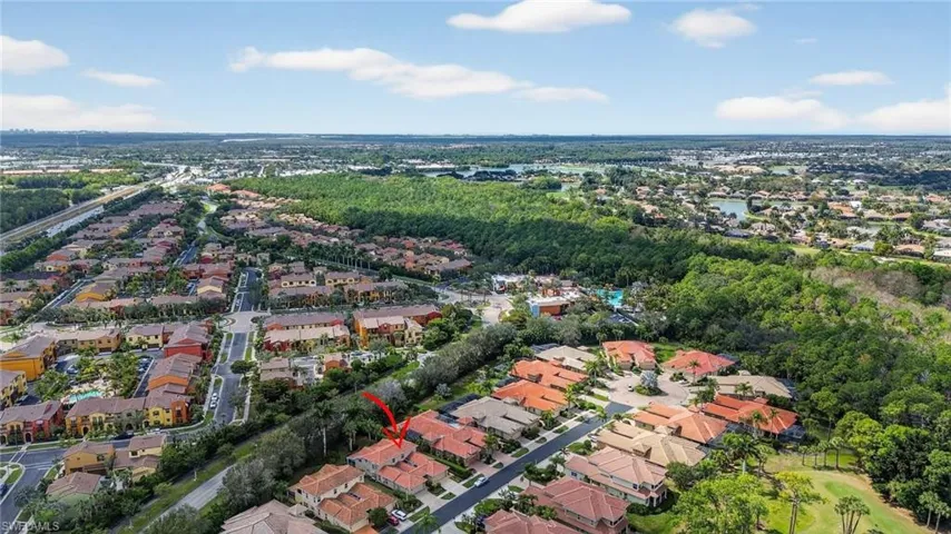Aerial view of residential area