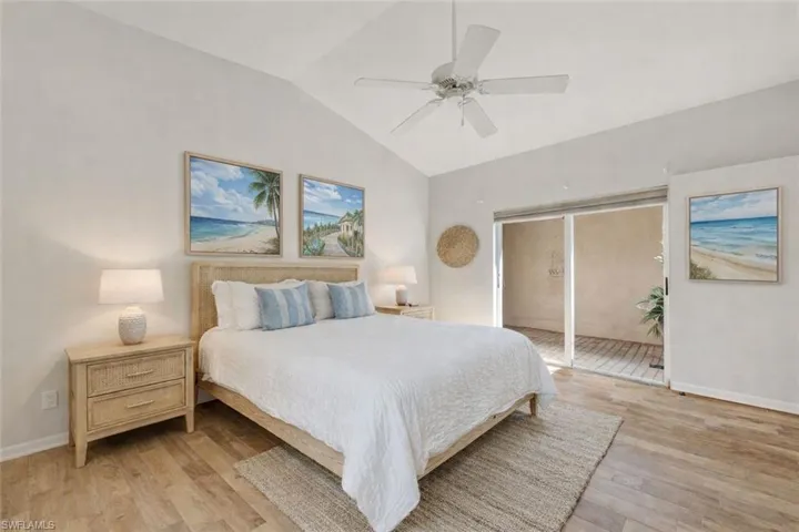 VIRTUALLY STAGED to show Modern Coastal Bedroom