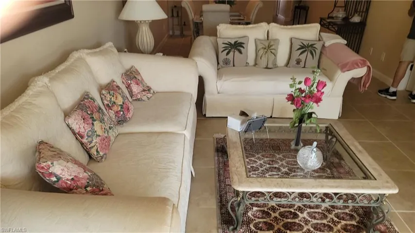 View of tiled living area