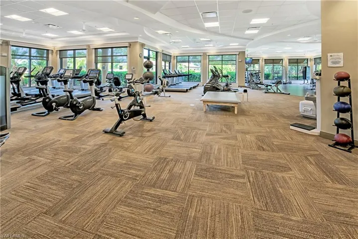 Gym with a drop ceiling