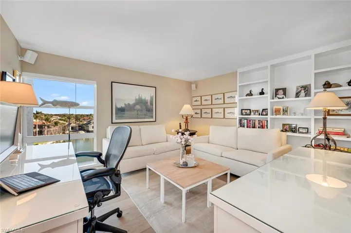 Home office featuring light wood-style flooring