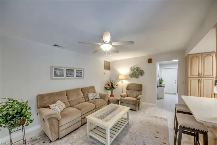 Living room with ceiling fan