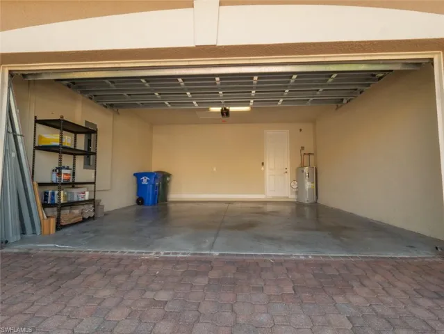 Garage with electric water heater