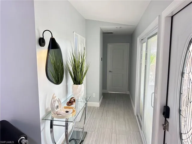 Hallway with baseboards