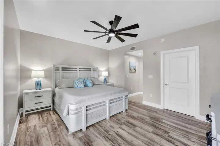 The mattress has an adjustable base. New ceiling fan. Large walk-in closet.