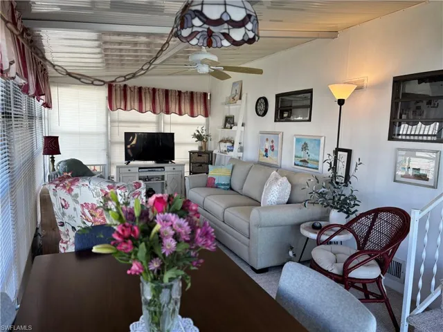 View of carpeted living area