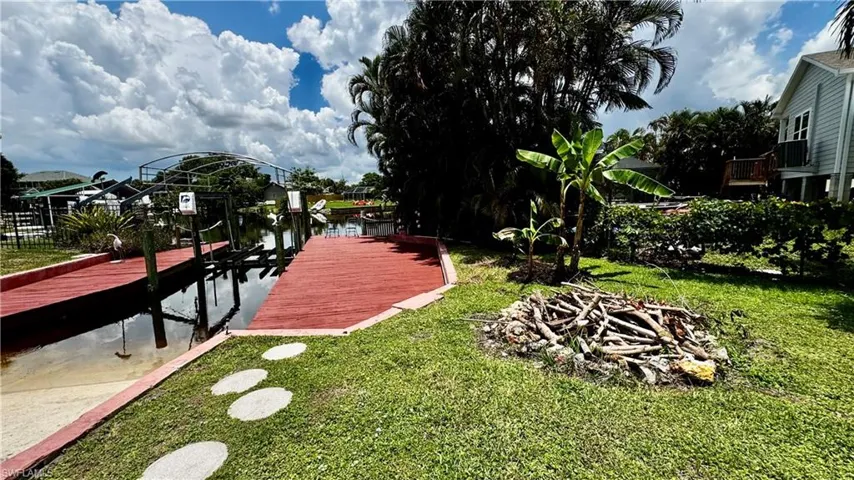 Right side of dock and firepit