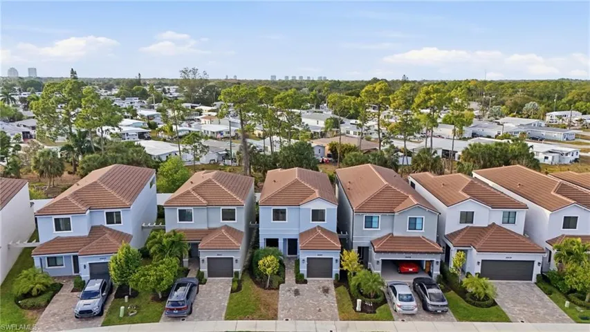 Aerial view of residential area