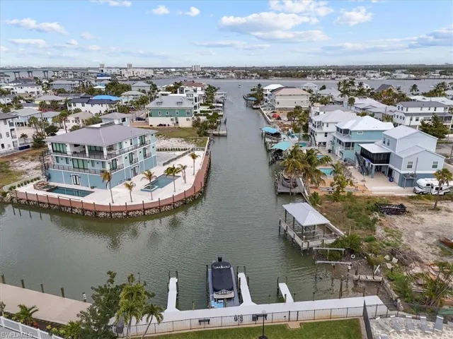 Drone / aerial view of a large body of water